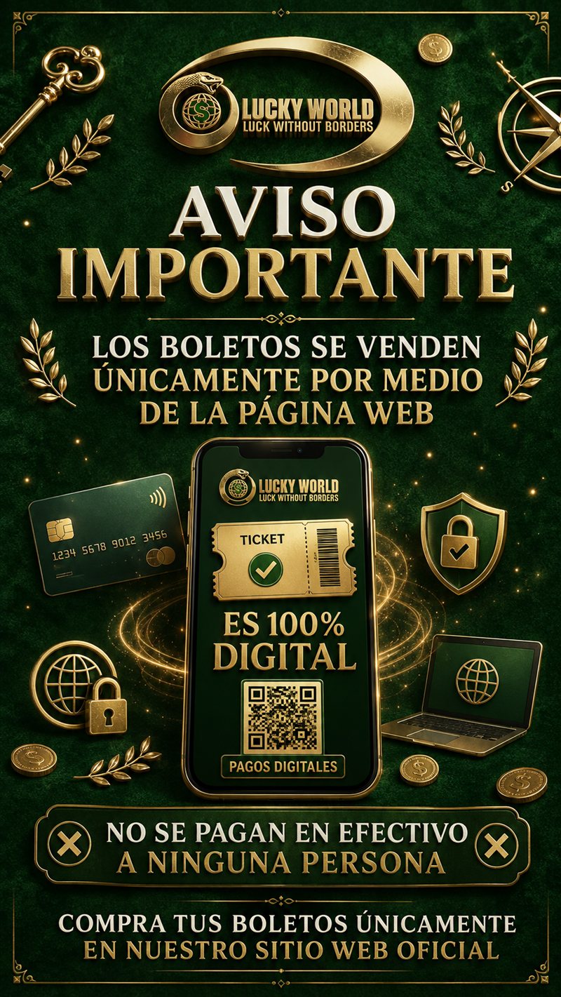 Aviso importante: los boletos se venden únicamente por medio de la página web. No se pagan en efectivo a ninguna persona.